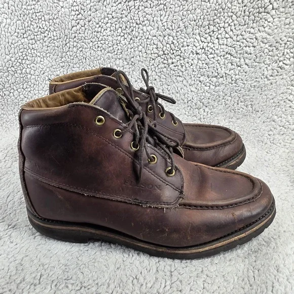 Filson Uplander Chukka Boots Brown Leather Men's 9 EE‎ Moc Toe 904 - Picture 11 of 16